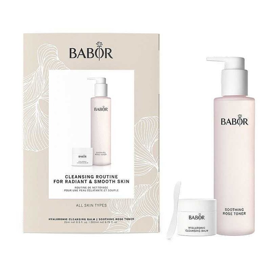 Gesicht BABOR Reinigung Trockene Haut | Babor Hyaluronic Cleansing Balm & Soothing Rose Toner Set